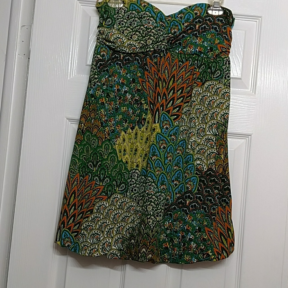 Strapless multicolored dress